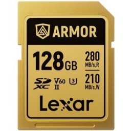 Lexar SDXC Armor Gold Rostfritt stål 1800X UHS-II V60, 280MB/s - 128GB
