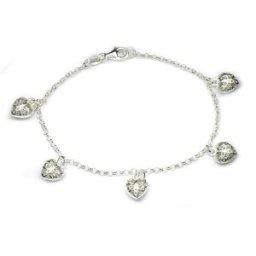 Muut Silver armband med fem hjärtan R264-18.5