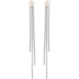 SNÖ of Sweden Soap pearl tassel silverfärgade örhängen vit 1339-6800010