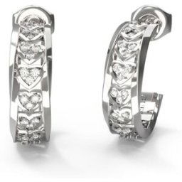 GUESS Mon amour silverfärgade hjärtörhängen JUBE04603JWRHT/U
