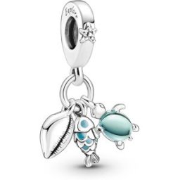 Pandora Moments Charm dangle Fish, Sea Turtle & Conch berlock 791697C01