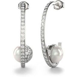 GUESS Calypso silverfärgade pärl och kristallörhängen JUBE04452JWRHT/U