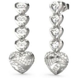 GUESS In my heart silverfärgade örhängen JUBE04493JWRHT/U