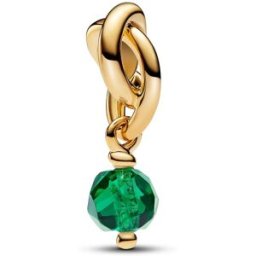 Pandora Moments 14k Gold-plated berlock with royal green crystal 763462C05