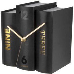 Karlsson KA5729 Table Clock Book Svart bordsklocka