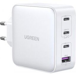 Ugreen Nexode 100w Usb-C Pd Gan - 4-Port Väggladdare - Vit