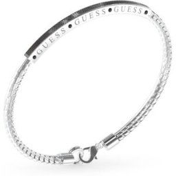 GUESS Legacy stålfärgad armband med platta JUXB03213JWSTBKL