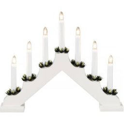 Konstsmide Elljusstake, 7 ljus, vit, 230V