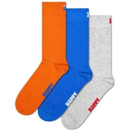 Happy Socks 3-Pack Solid Socks, grey, 41-46