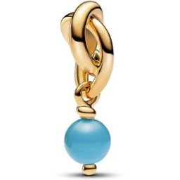Pandora Moments 14k Gold-plated berlock with capri blue crystal 763462C12