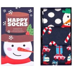 Happy Socks 3-Pack Holiday Navy Socks Gift Set, NAVY, 41-46