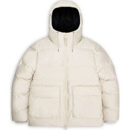 Rains Unisex Alta Puffer Cargo Jacket W3T3 Dune Grain L