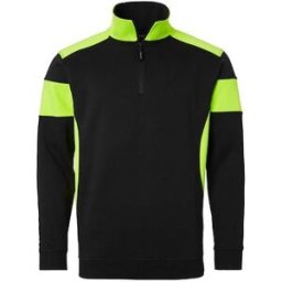 Sweatshirt halfzip 222 sv/fluor. gul S
