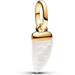 Pandora ME Shark Tooth 14k Gold-plated Bioresin man-made mother of pearl White berlock 763373C01