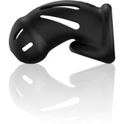 Shots - Mancage Model 27 Ultra Soft Silicone Chastity Cage Black