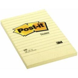 Notes POST-IT linjerat 102x152mm gul 6st