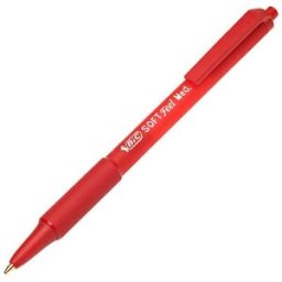 BlÃ¤ckkulpenna BIC Soft Feel Clic Medium RÃ¶d, 12st 12st