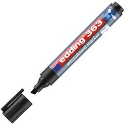Whiteboardpenna EDDING 363 Svart, torksÃ¤ker, sned, 10st 10st