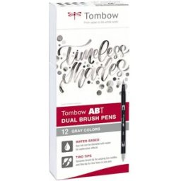 Tombow ABT Dual Brush 12P-3 GrÃ¥ skala (12)