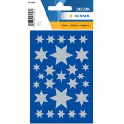 Herma stickers Decor stjÃ¤rna silver (3) 10st
