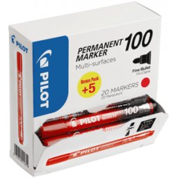 Marker Permanent 100 konisk Value Pack rÃ¶d (20)