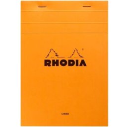 Rhodia head stapled pad orange NÂ°15 ruled 150sh 4st