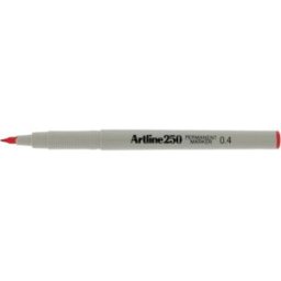 Fineliner Artline 250 Permanent 0.4 rÃ¶d 12st