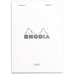 Rhodia head stapled pad white NÂ°13 ruled 10st