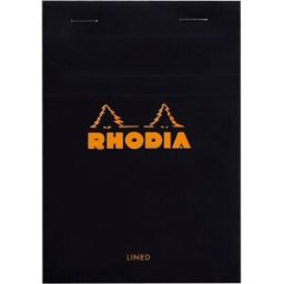 Rhodia head stapled pad black NÂ°13 ruled 10st
