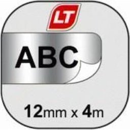 MÃ¤rkband Dymo LetraTag, plast, svart/silver, 12mm