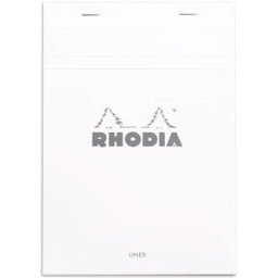 Rhodia head stapled pad white NÂ°16 ruled 10st