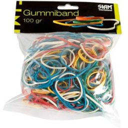 Gummiband 100g/pÃ¥se ass. fÃ¤rger 10st