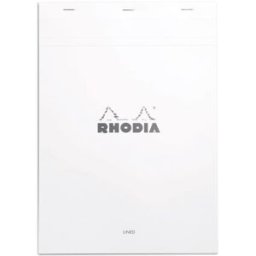Rhodia head stapled pad white NÂ°18 ruled 5st