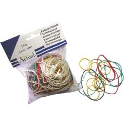 Gummiband blandade fÃ¤rger & storlekar, 50g