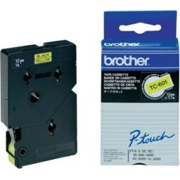 Brother mÃ¤rktejp TC 601 12mm svart/gul