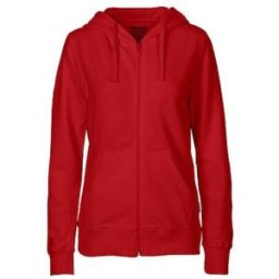 Hoodie zip NEUTRAL O83301 dam rÃ¶d XS