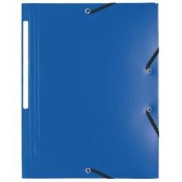 Gummibandsmapp EXACOMPTA 3-kl PP A4 blÃ¥ 10st