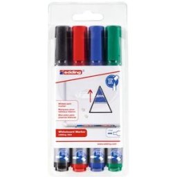 Whiteboardpenna EDDING 363, torksÃ¤ker, sned, 4 fÃ¤rger/fp