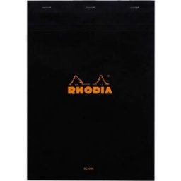 Rhodia head stapled pad black NÂ°18 plain 5st