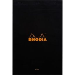Rhodia head stapled pad black NÂ°19 plain 5st