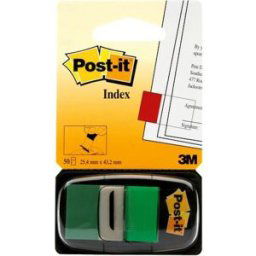 Post-It Index 680 GrÃ¶n, avtagbar, 50/fp, 12fp 12st