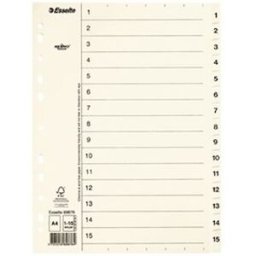 PÃ¤rmregister ESSELTE A4 1-15 Vit, flikfÃ¶rstÃ¤rkt 10st