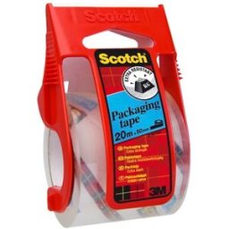 Packtejp Scotch 20mx50mm transparent med hÃ¥llare 36st