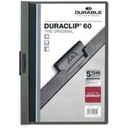 KlÃ¤mmapp DURABLE Duraclip 2209 A4 6mm, mÃ¶rkgrÃ¥, 25st 25st