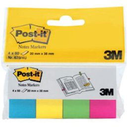 Post-it MÃ¤rkflik 20x38 papper ass. neon (4)