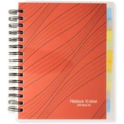 Ãmnesblock A5 70g 200 blad med 10 avdelare, spiral