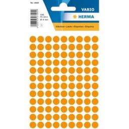 Herma etikett manuelll Ã¸8 neon orange (540) 10st