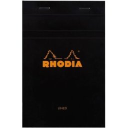 Rhodia head stapled pad black NÂ°14 ruled 10st