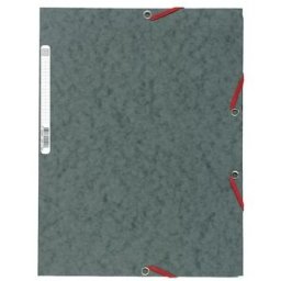 Gummibandsmapp EXACOMPTA 3-klaff A4 grÃ¥ 25st