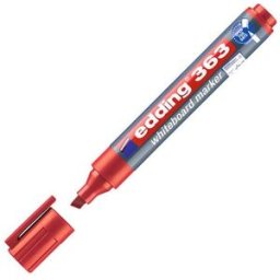 Whiteboardpenna EDDING 363 RÃ¶d, torksÃ¤ker, sned, 10st 10st